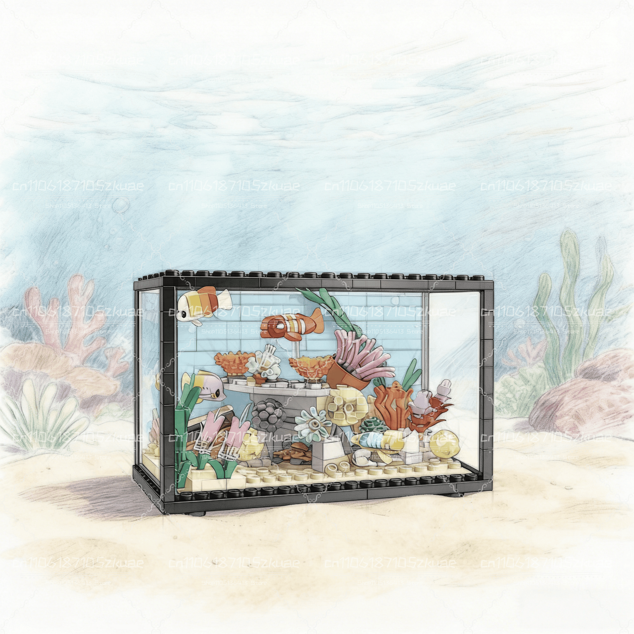 Aquarium Marine - Idea Fish Tank Building Block Tropical
