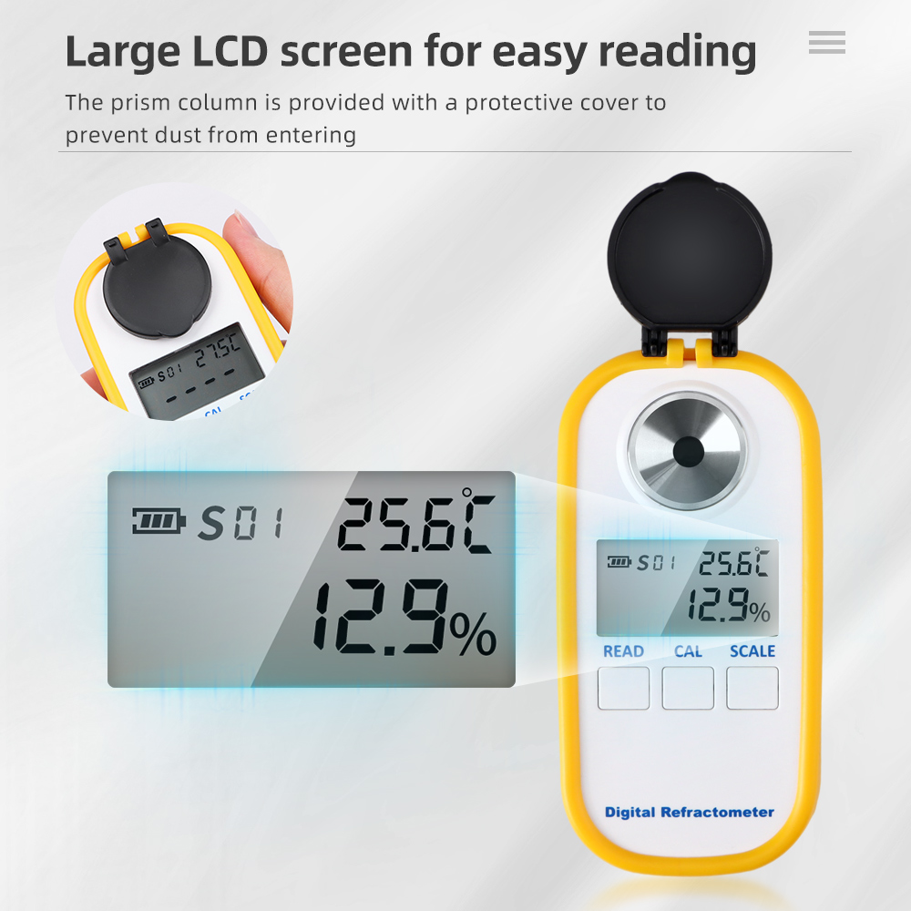 Refractometer Salinity - 0-94%/0-90%/0-50%Honey Refractometer Sugar Content Tester Brix