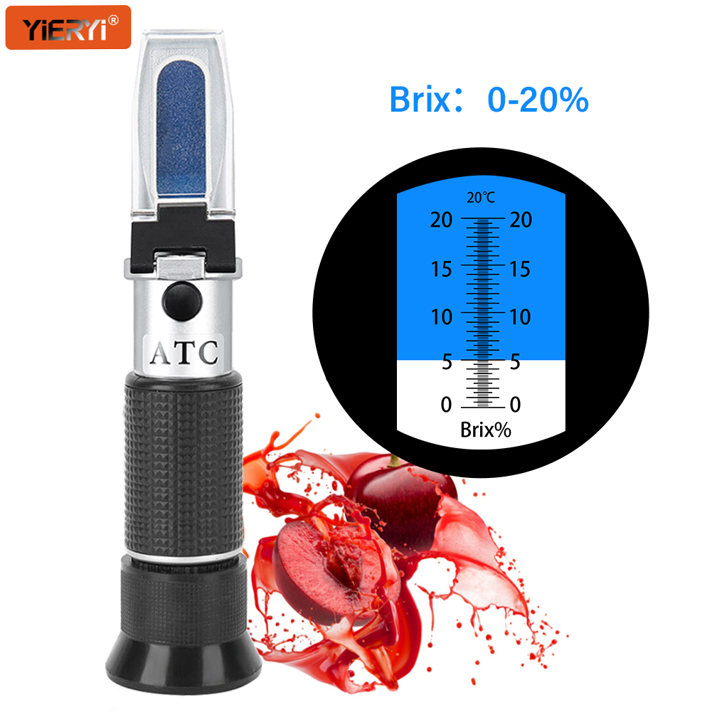 Refractometer Salinity - YIERYI Brix Refractometer 0-20% ATC Handheld