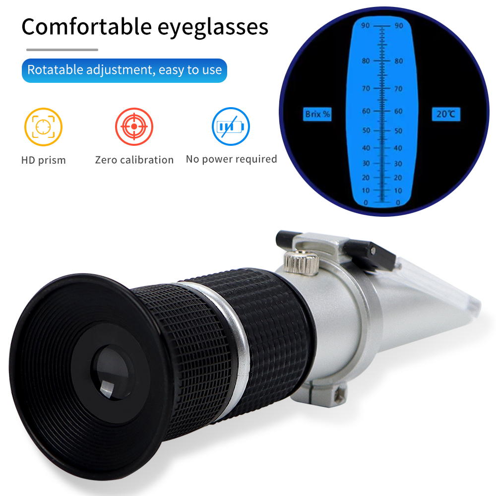Handheld 0-90% Sugar Refractom - Refractometer Salinity recension och pris