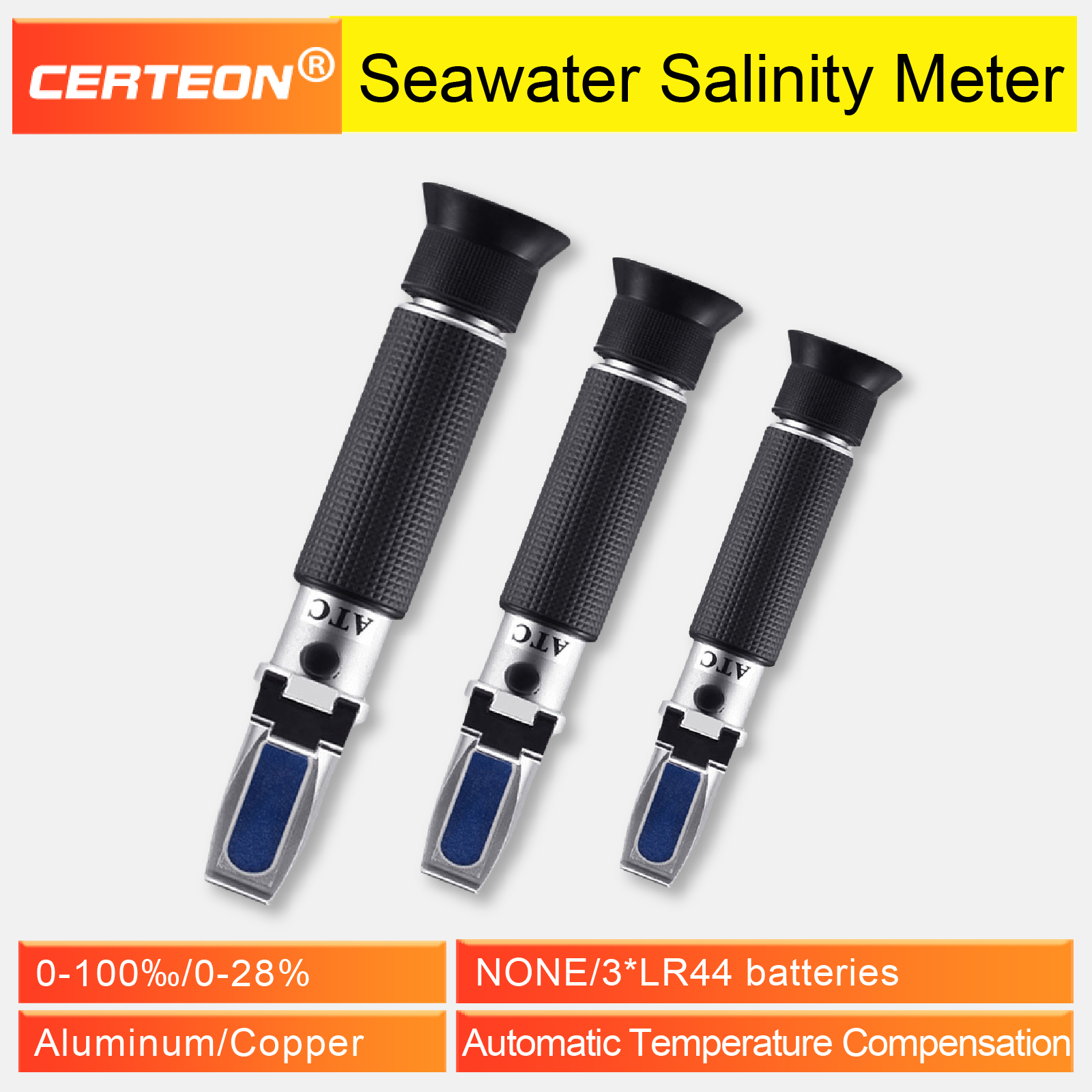 ATC Digital Salinity 0-28% 0-1 - Refractometer Salinity recension och pris